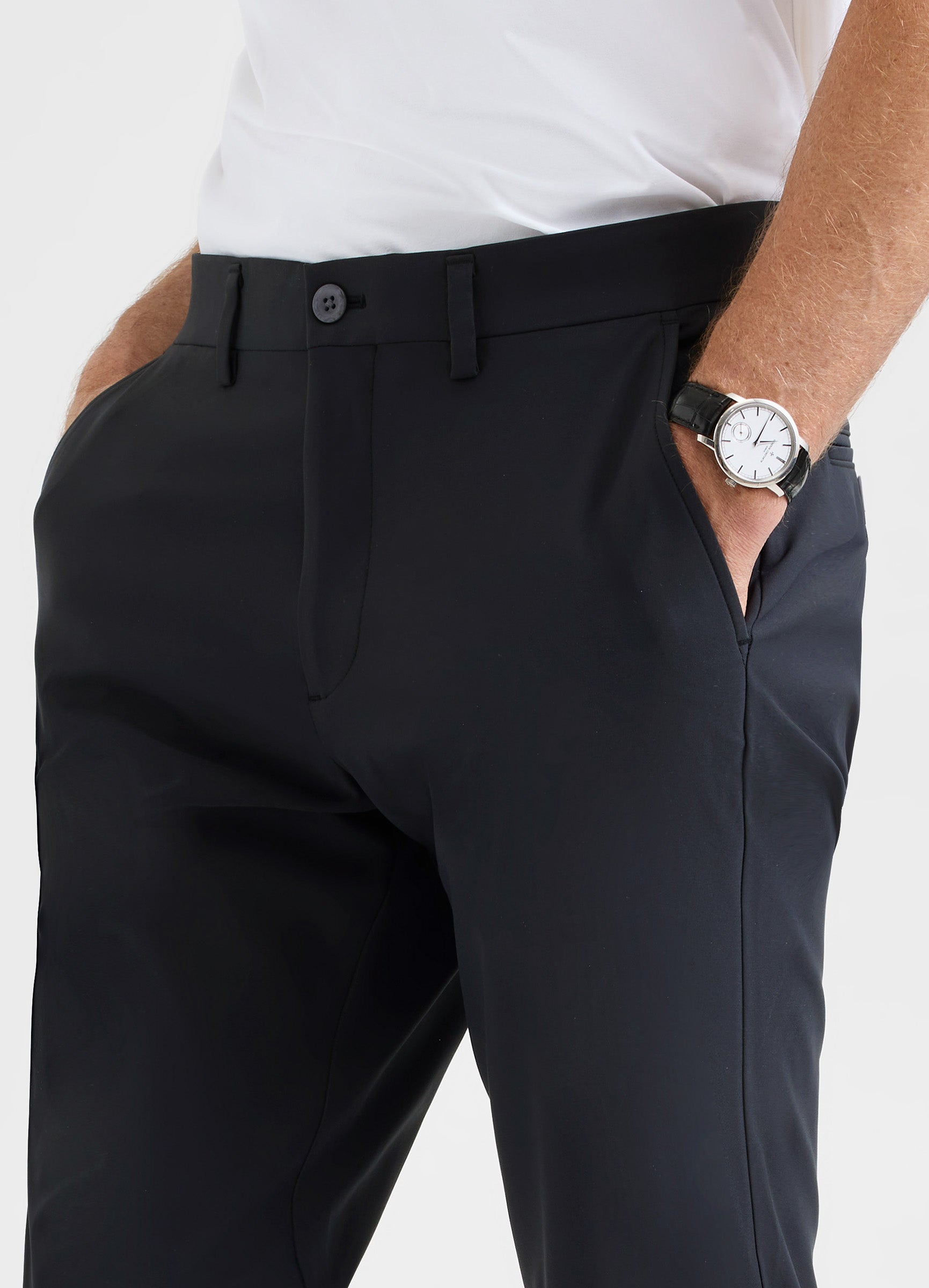 Positano Travel Chino in Black – Elegant, Breathable & Crease-Free for Work, Travel & Play #color_black