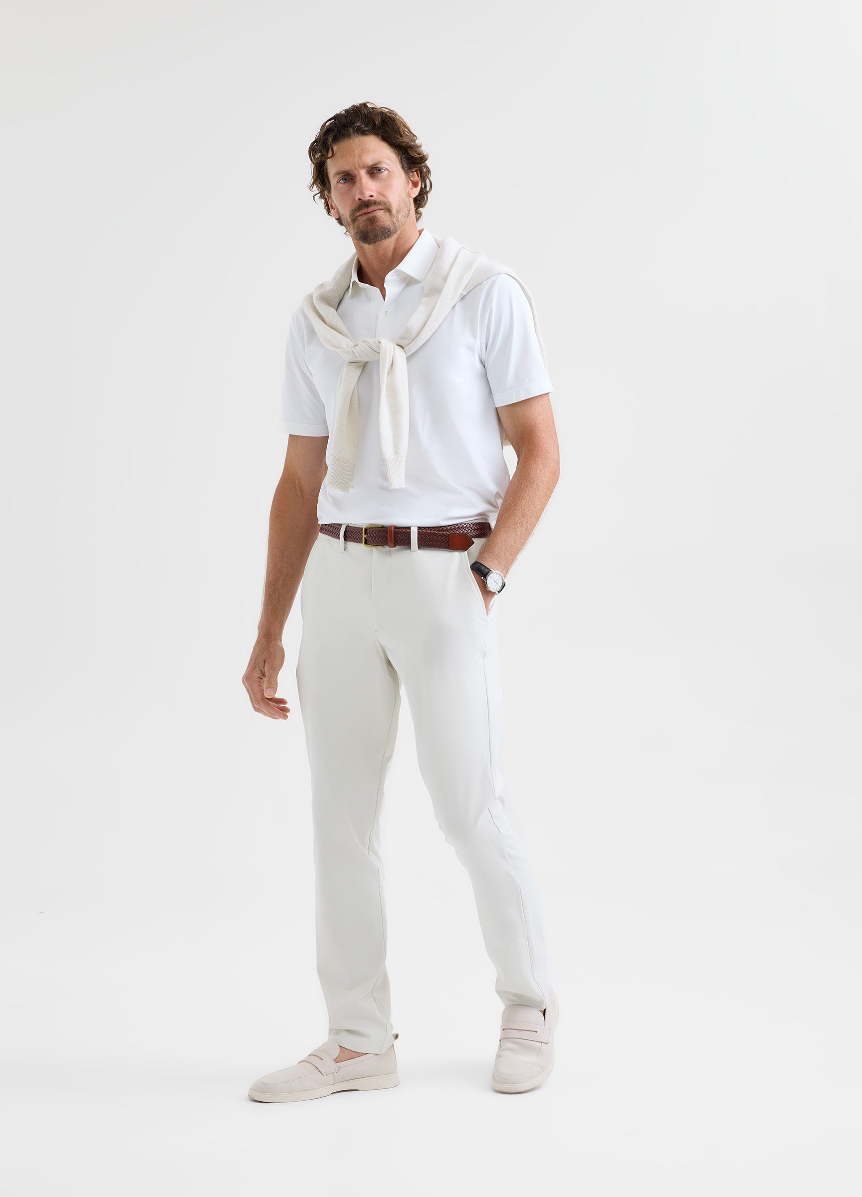 Como Travel Polo in White – Performance Polo with Anti-Odour, Breathable Fabric & Timeless Style #color_white
