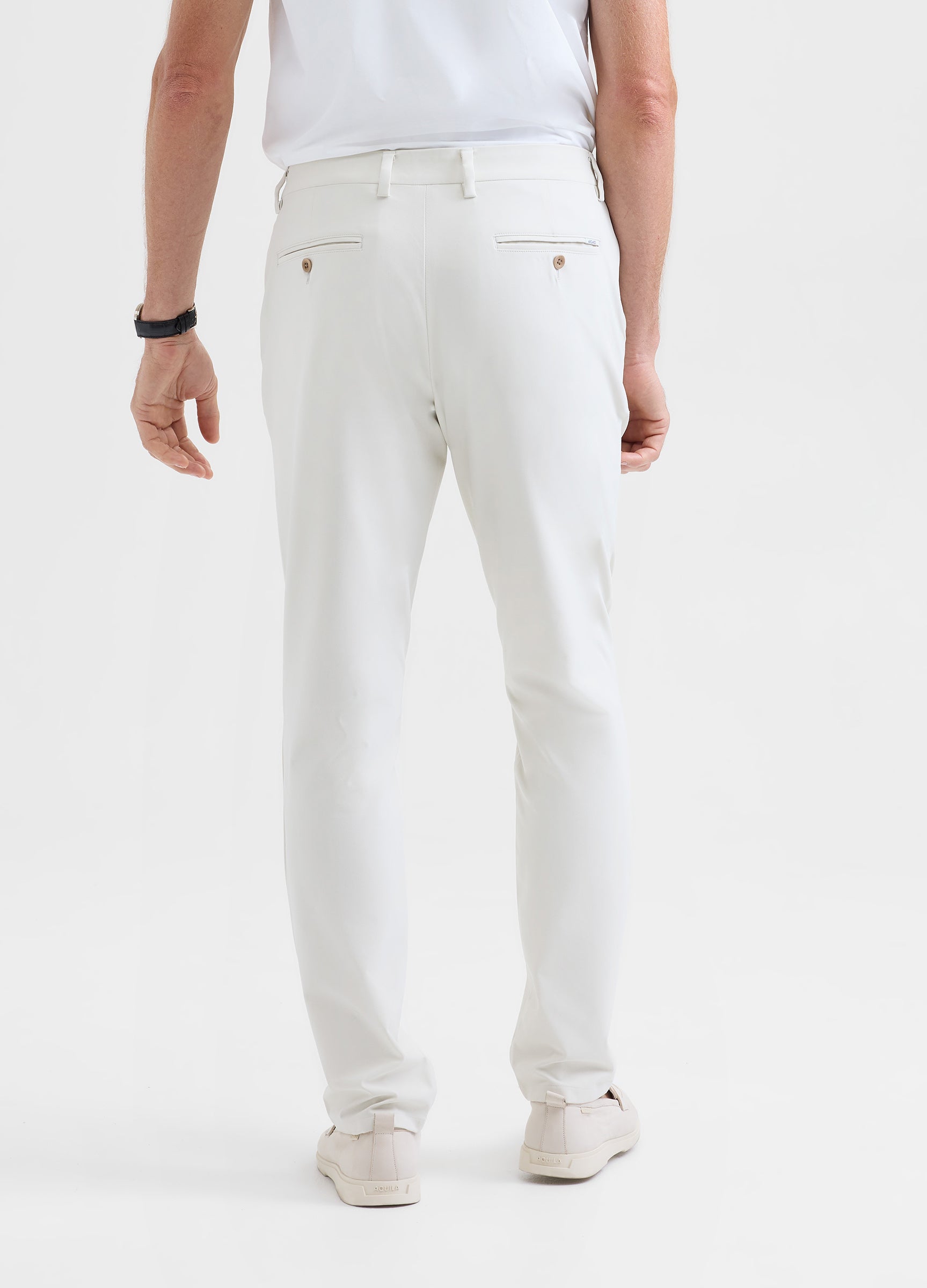 Positano Travel Chino in Bone – Luxury, Wrinkle-Resistant & Ultra-Comfortable with Performance Stretch #color_bone
