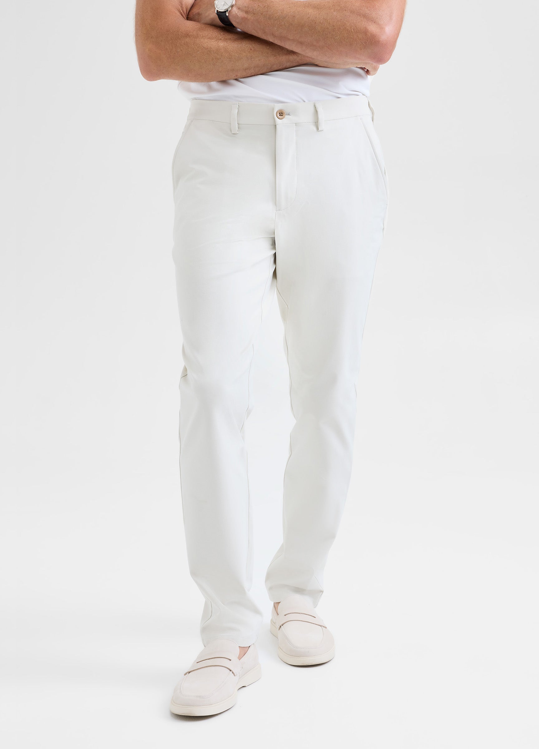Positano Travel Chino in Bone – Luxury, Wrinkle-Resistant & Ultra-Comfortable with Performance Stretch #color_bone