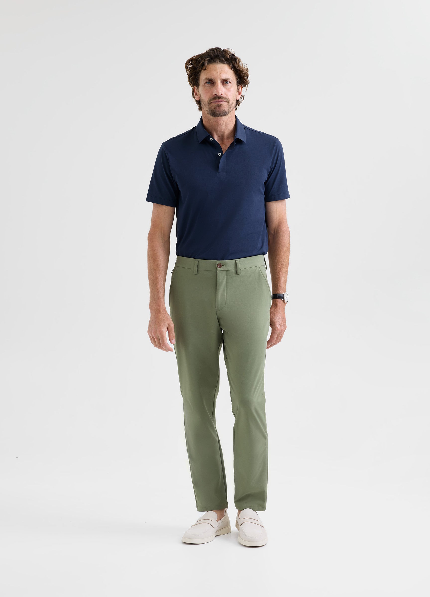 Positano Travel Chino in Olive – Luxury Stretch, Moisture-Wicking & Versatile for Travel & Everyday Wear #color_olive