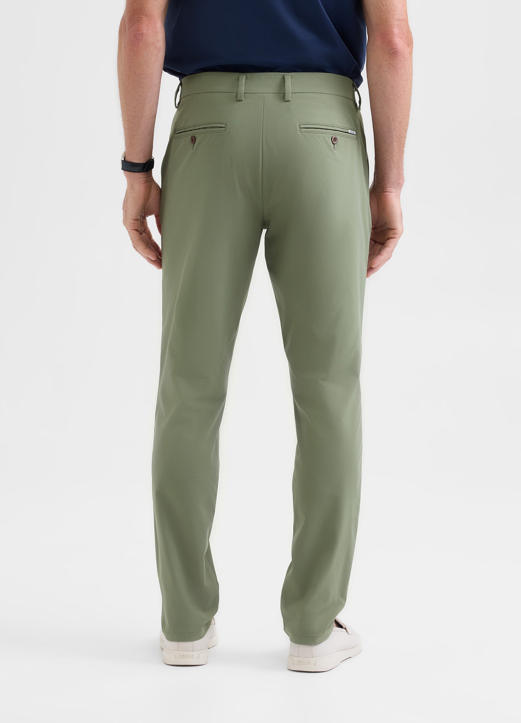 Positano Travel Chino in Olive – Luxury Stretch, Moisture-Wicking & Versatile for Travel & Everyday Wear #color_olive