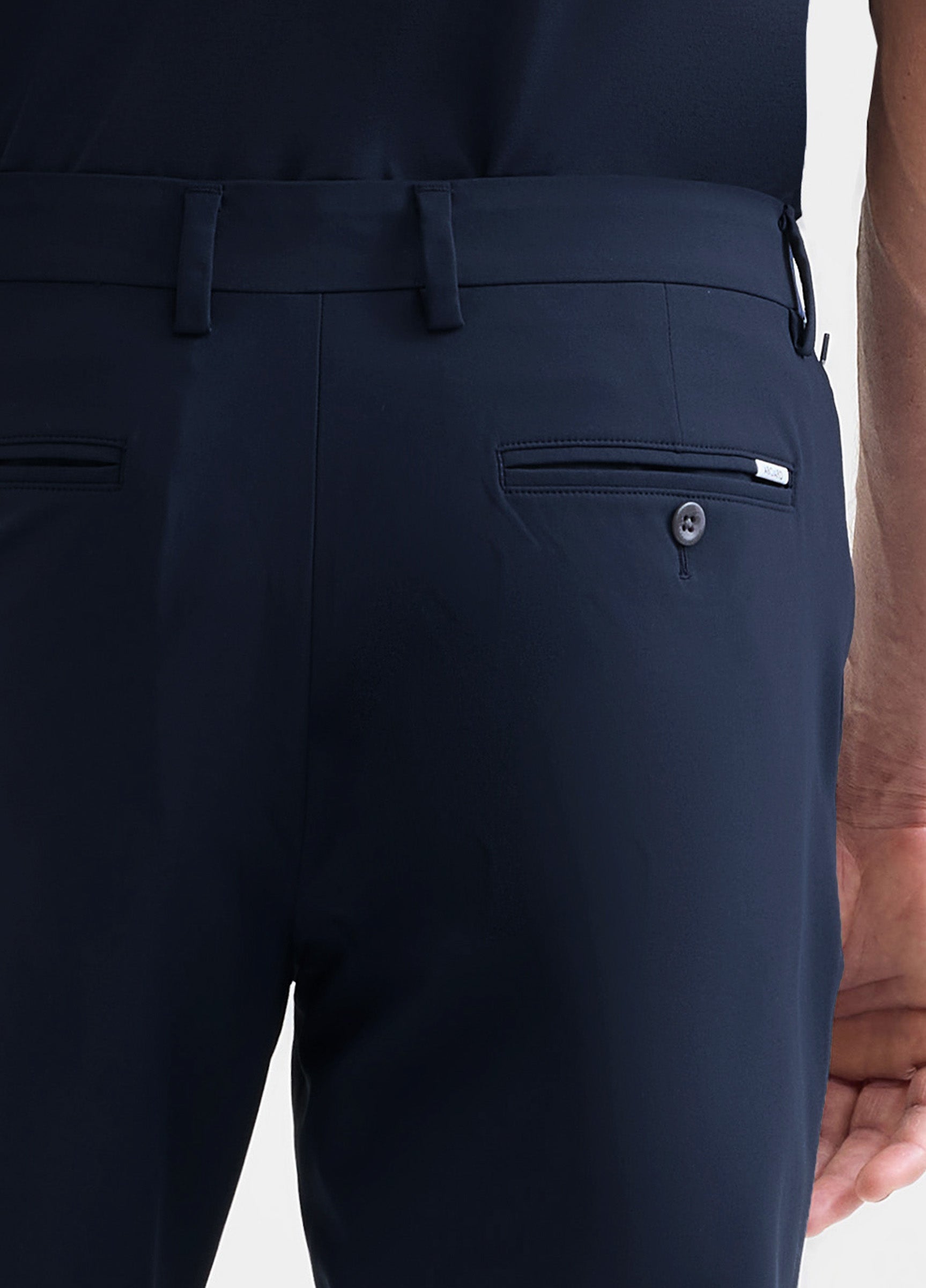 Positano Travel Chino in Navy – Luxury, Lightweight & Wrinkle-Resistant with Performance Stretch #color_navy