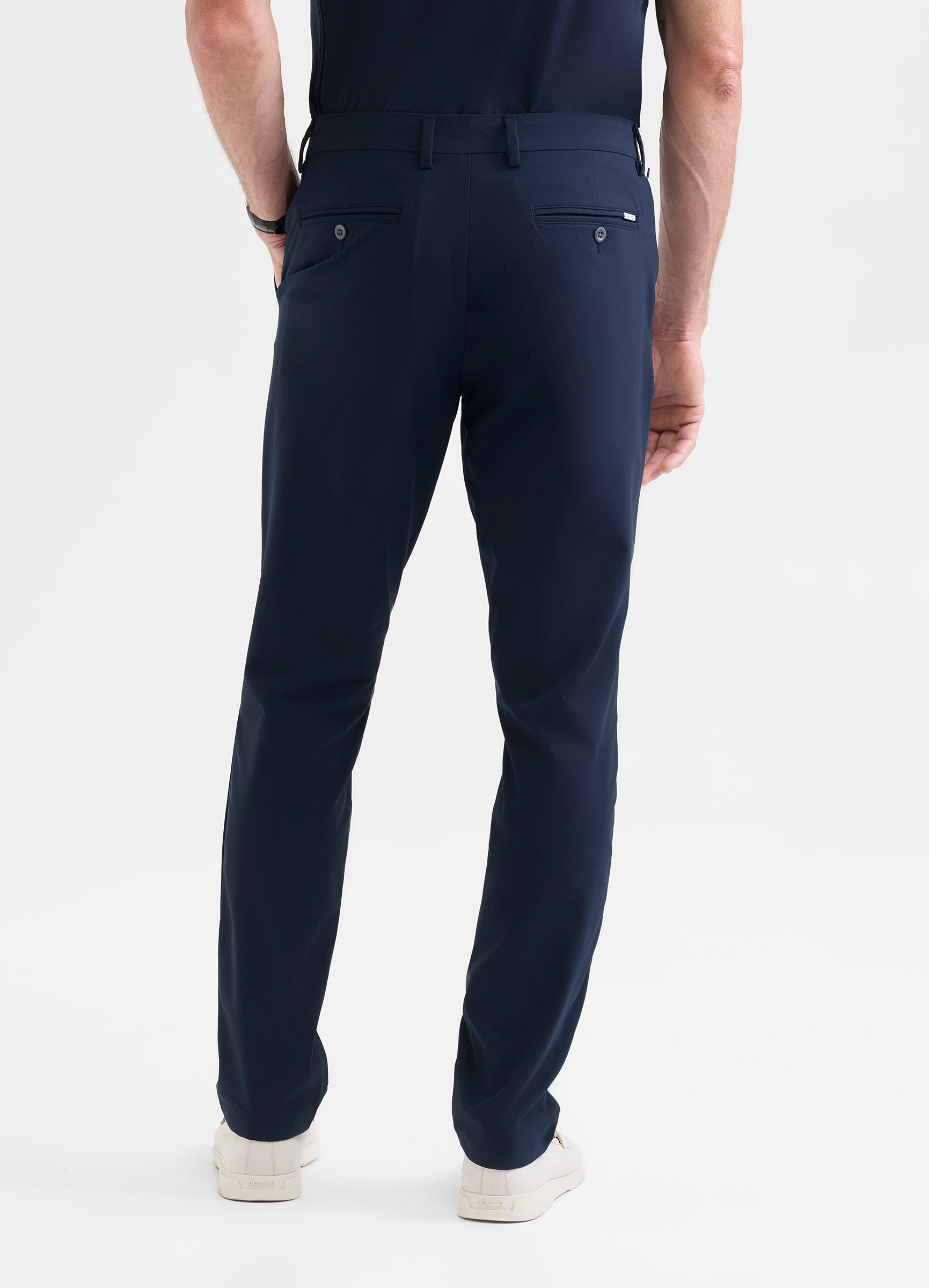 Positano Travel Chino in Navy – Luxury, Lightweight & Wrinkle-Resistant with Performance Stretch #color_navy