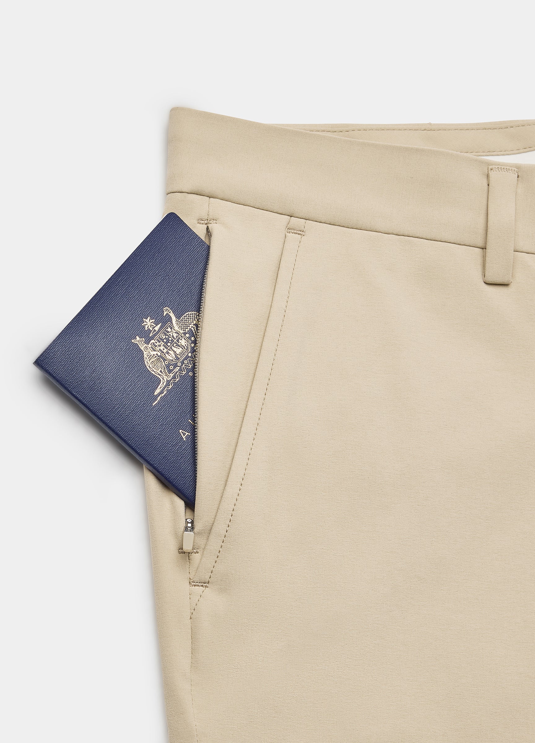 Positano Travel Chino in Sand – Luxury, Lightweight, Anti-Odour & Timelessly Stylish for Travel #color_sand