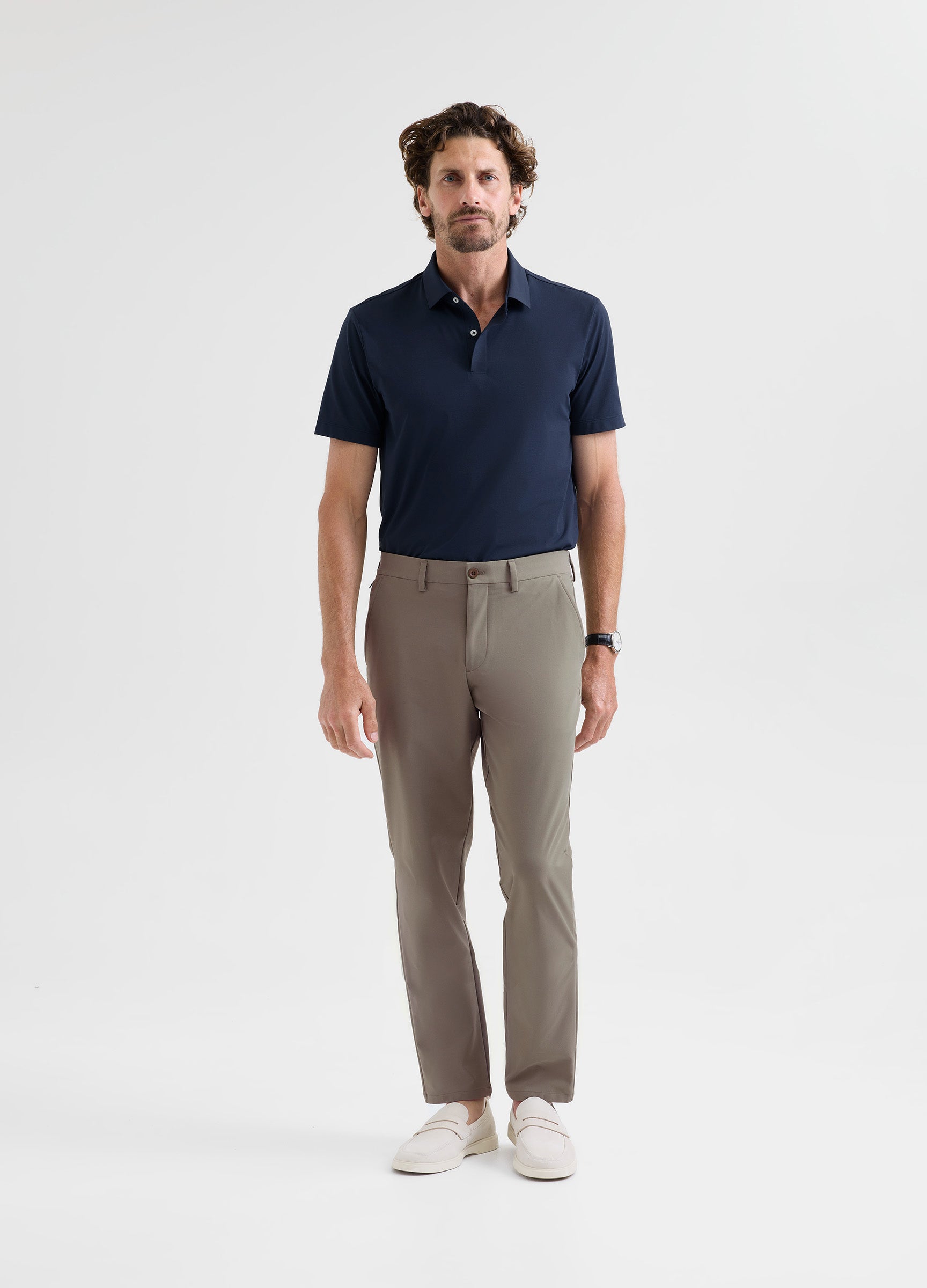 Positano Travel Chino in Truffle – Luxury, Wrinkle-Resistant & Ultra-Comfortable with Performance Stretch #color_truffle