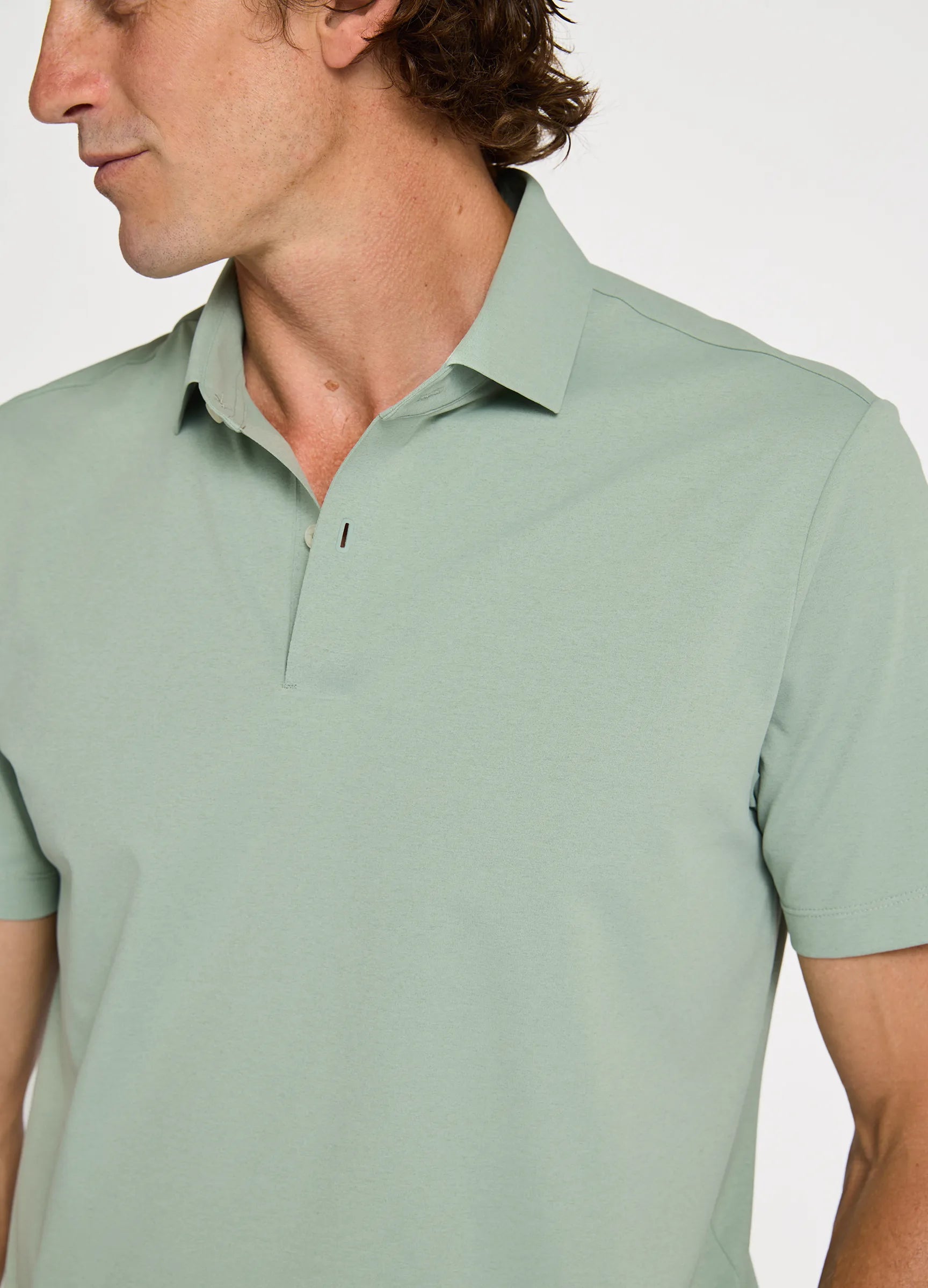 Como Travel Polo in Sage – Performance Polo with Anti-Odour, Breathable Fabric & Timeless Style #color_sage