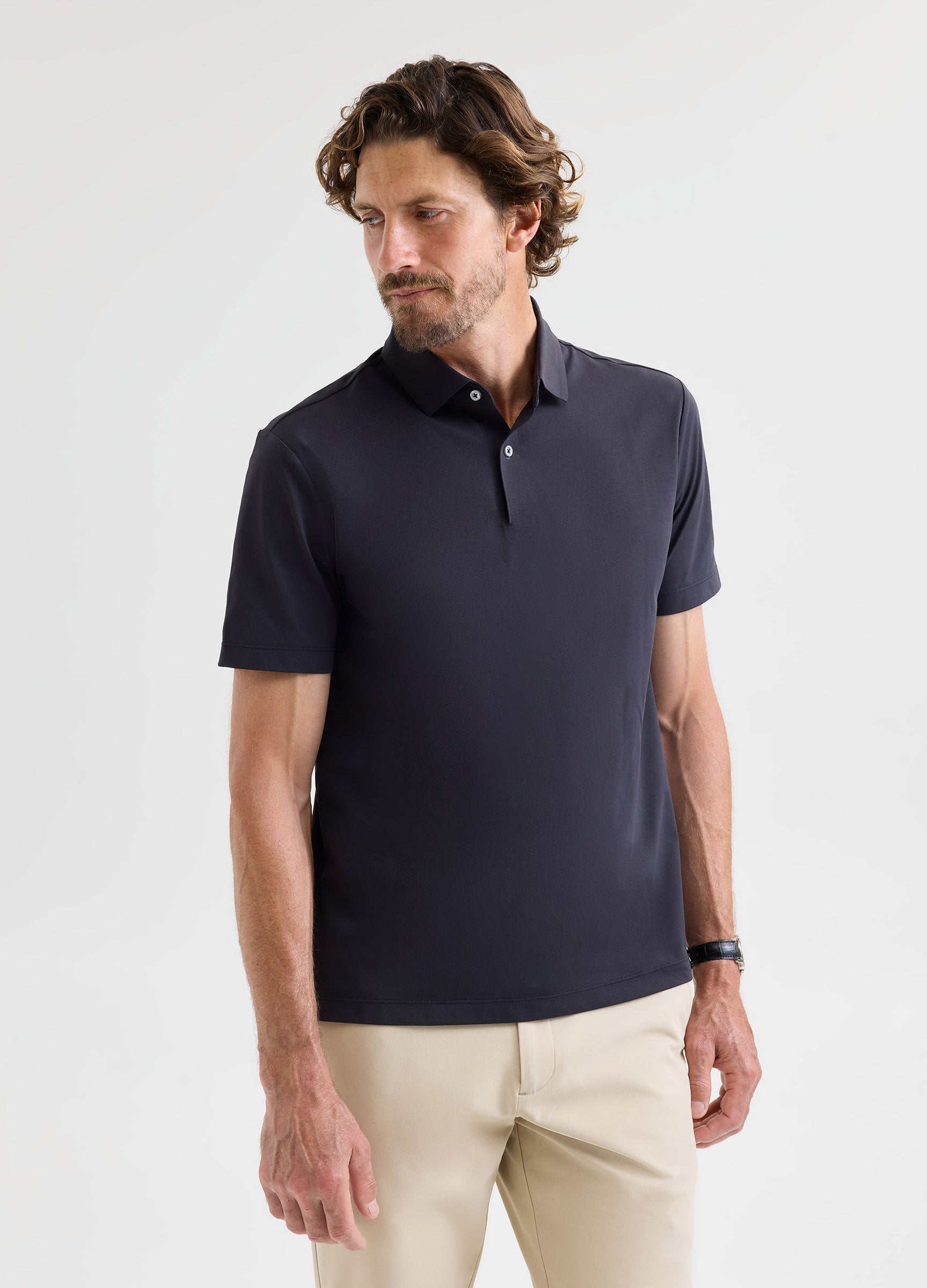 Como Travel Polo in Black – Moisture-Wicking, Crease-Resistant & Stylish for Any Occasion #color_black