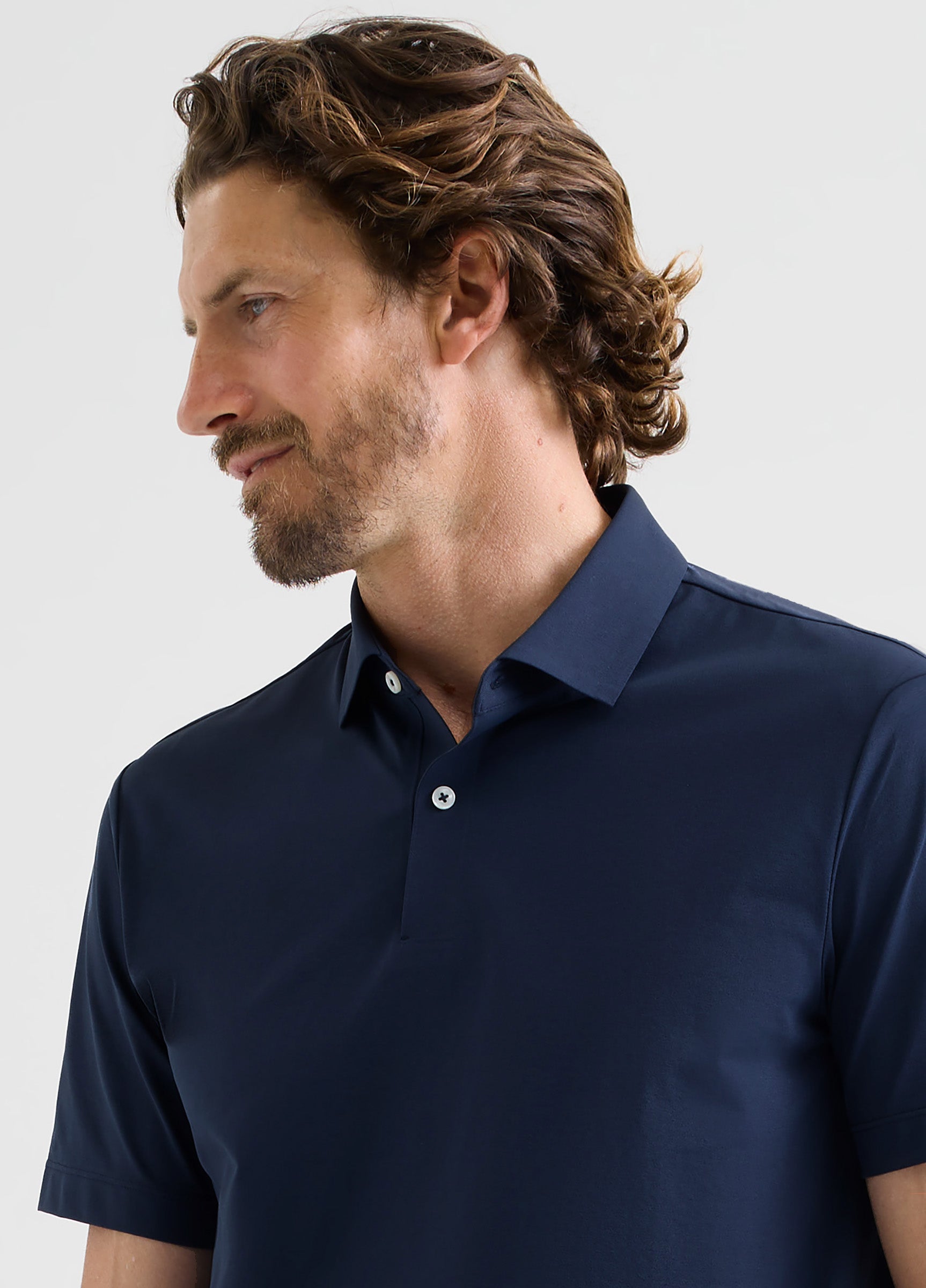 Como Travel Polo in Navy – Smart, Moisture-Wicking & Crease-Resistant for Work or Travel #color_navy