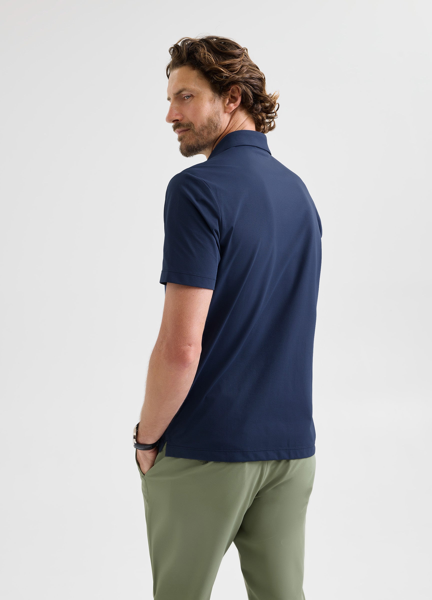 Como Travel Polo in Navy – Smart, Moisture-Wicking & Crease-Resistant for Work or Travel #color_navy