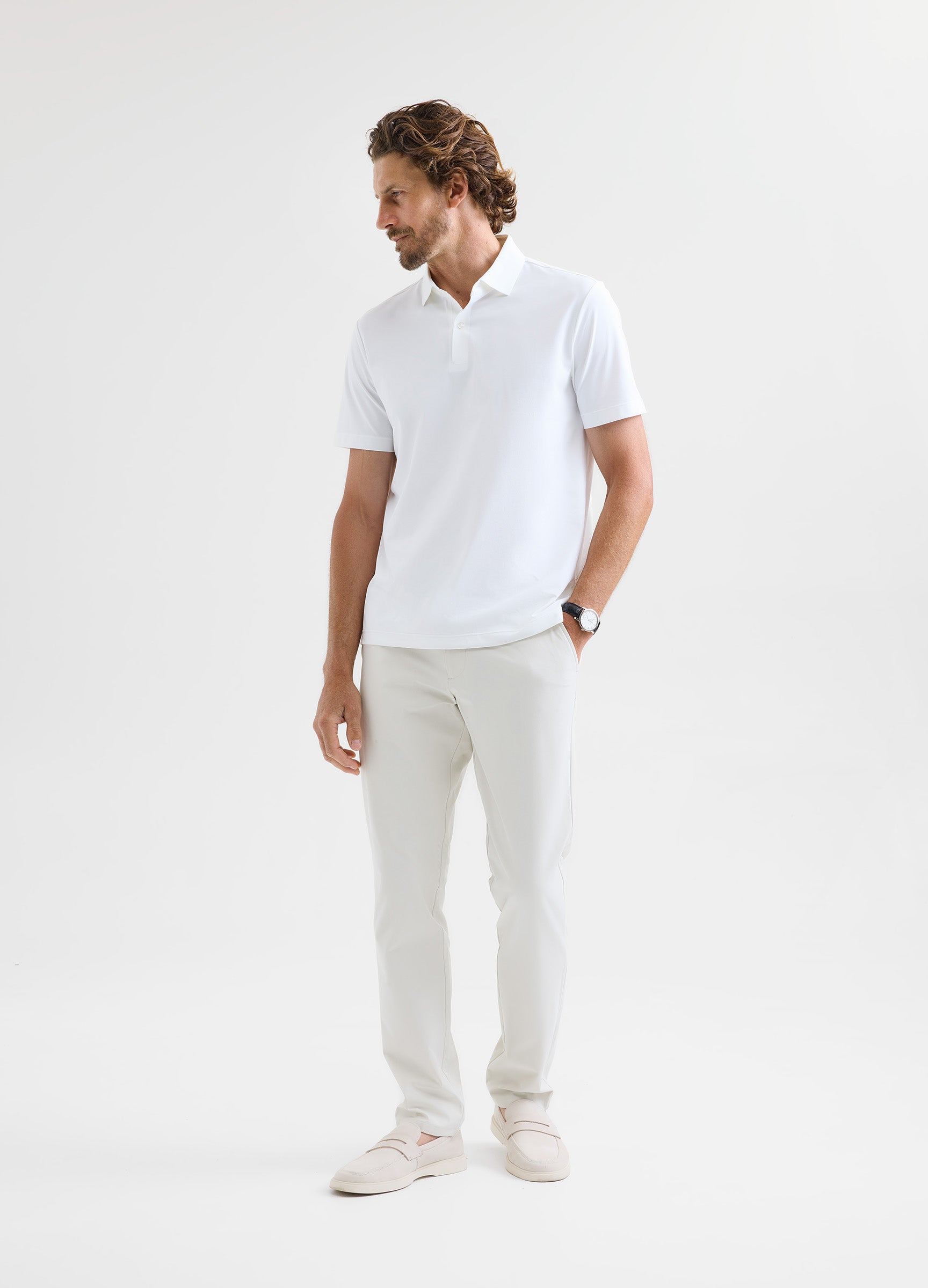 Como Travel Polo in White – Performance Polo with Anti-Odour, Breathable Fabric & Timeless Style #color_white