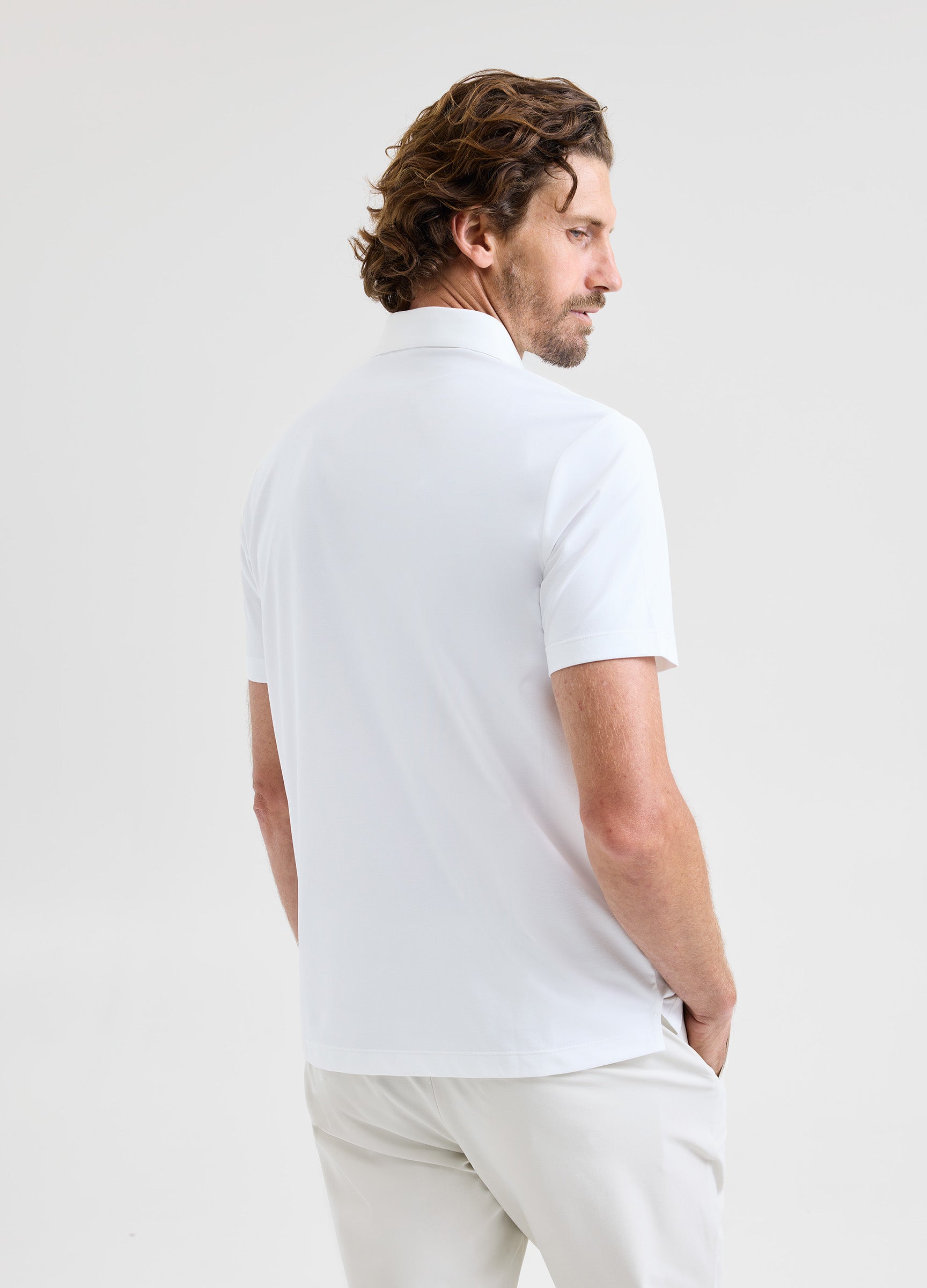 Como Travel Polo in White – Performance Polo with Anti-Odour, Breathable Fabric & Timeless Style #color_white