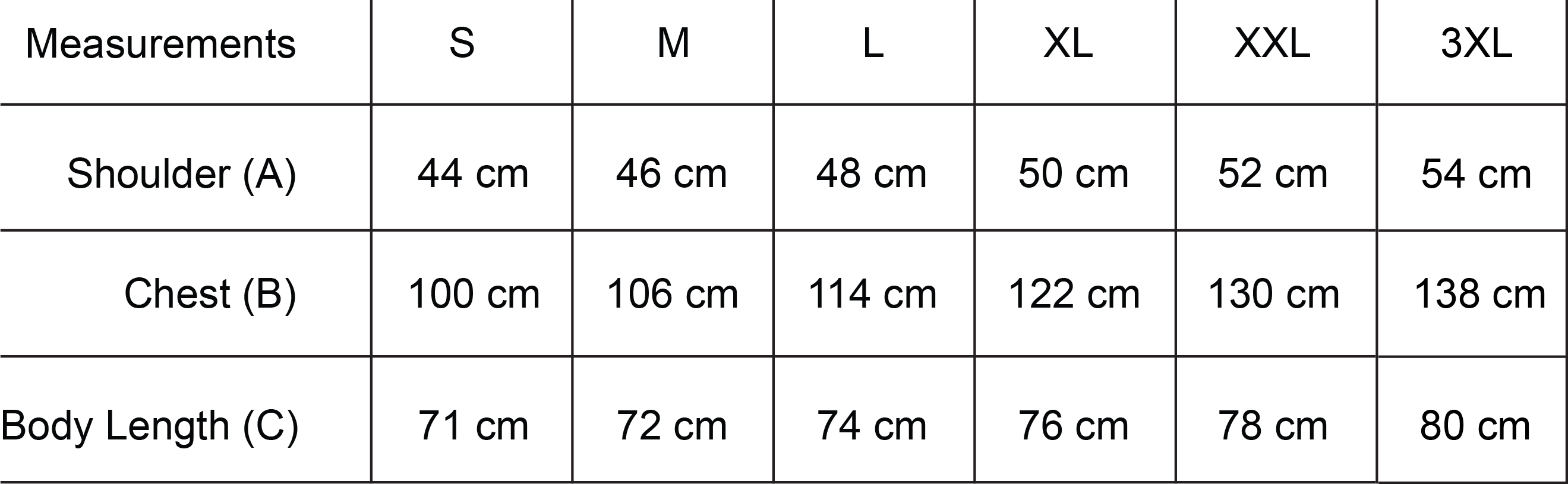 ABOARD Apparel Polo Size Chart Measurements