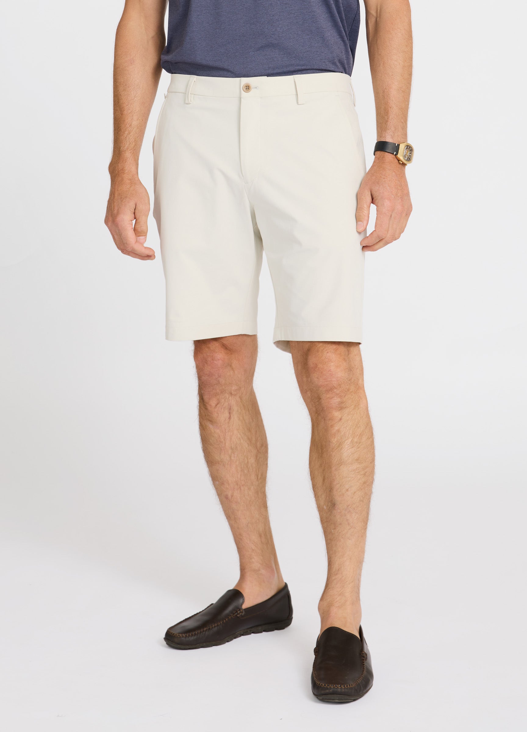Positano Travel Chino Short in Bone – Crisp, Lightweight Shorts for Summer Travel #color_bone