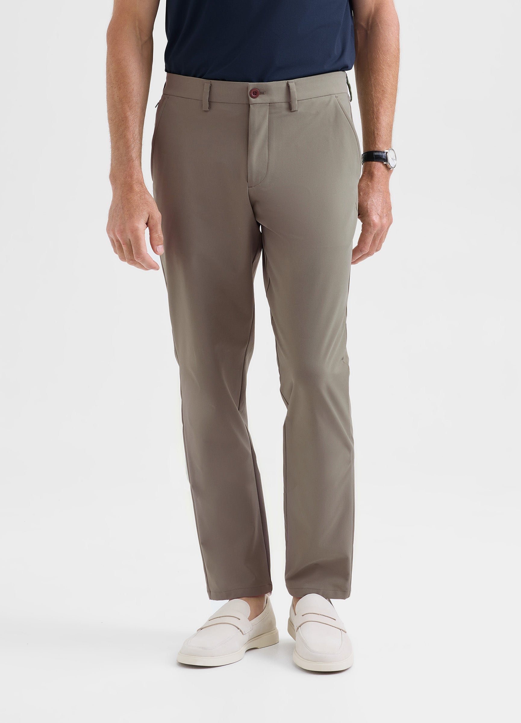 Positano Travel Chino in Truffle – Luxury, Wrinkle-Resistant & Ultra-Comfortable with Performance Stretch #color_truffle
