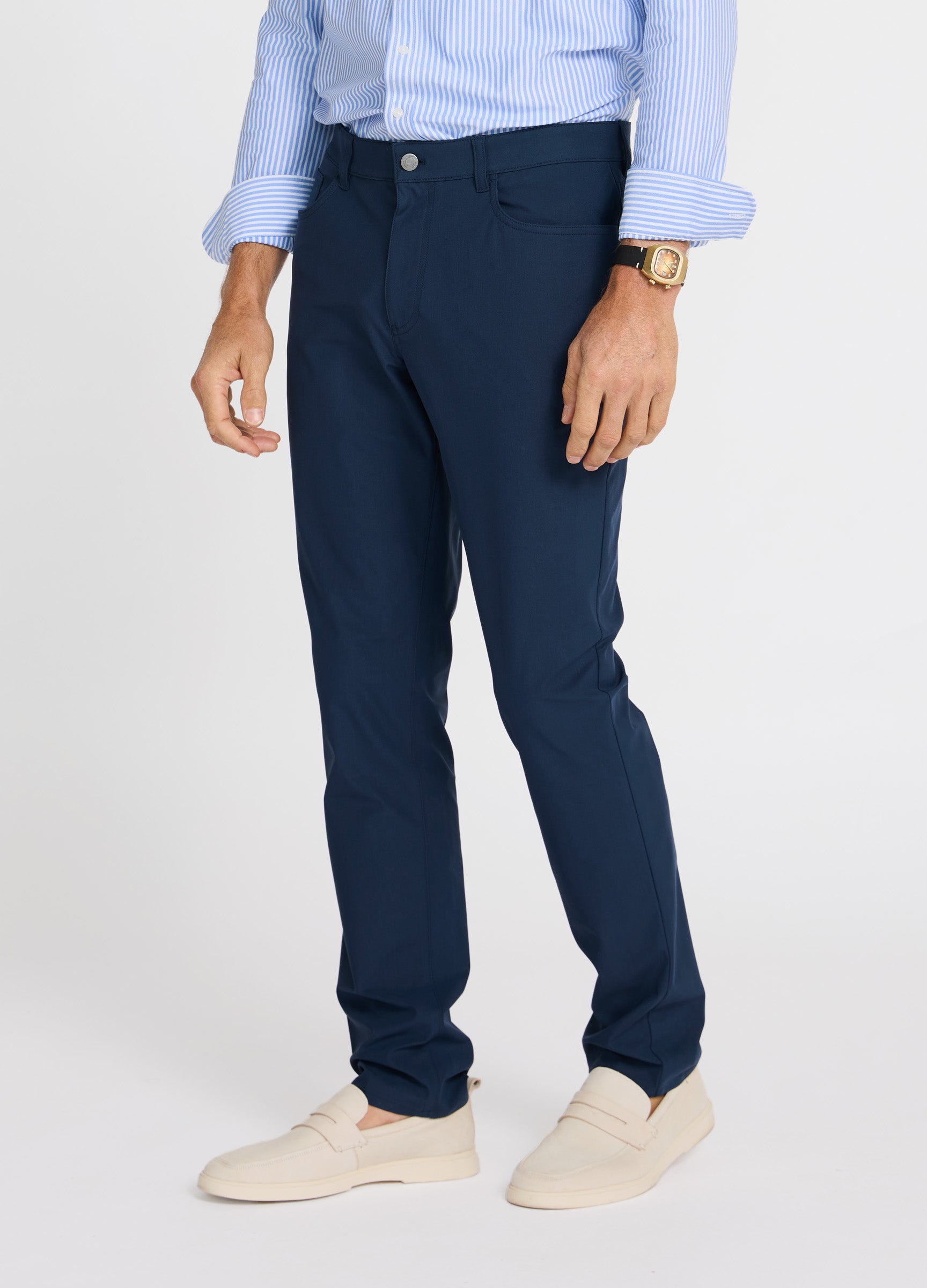 Four Seasons Travel Pant in Navy – Elegant, Breathable & Water-Resistant Travel Pant #color_navy
