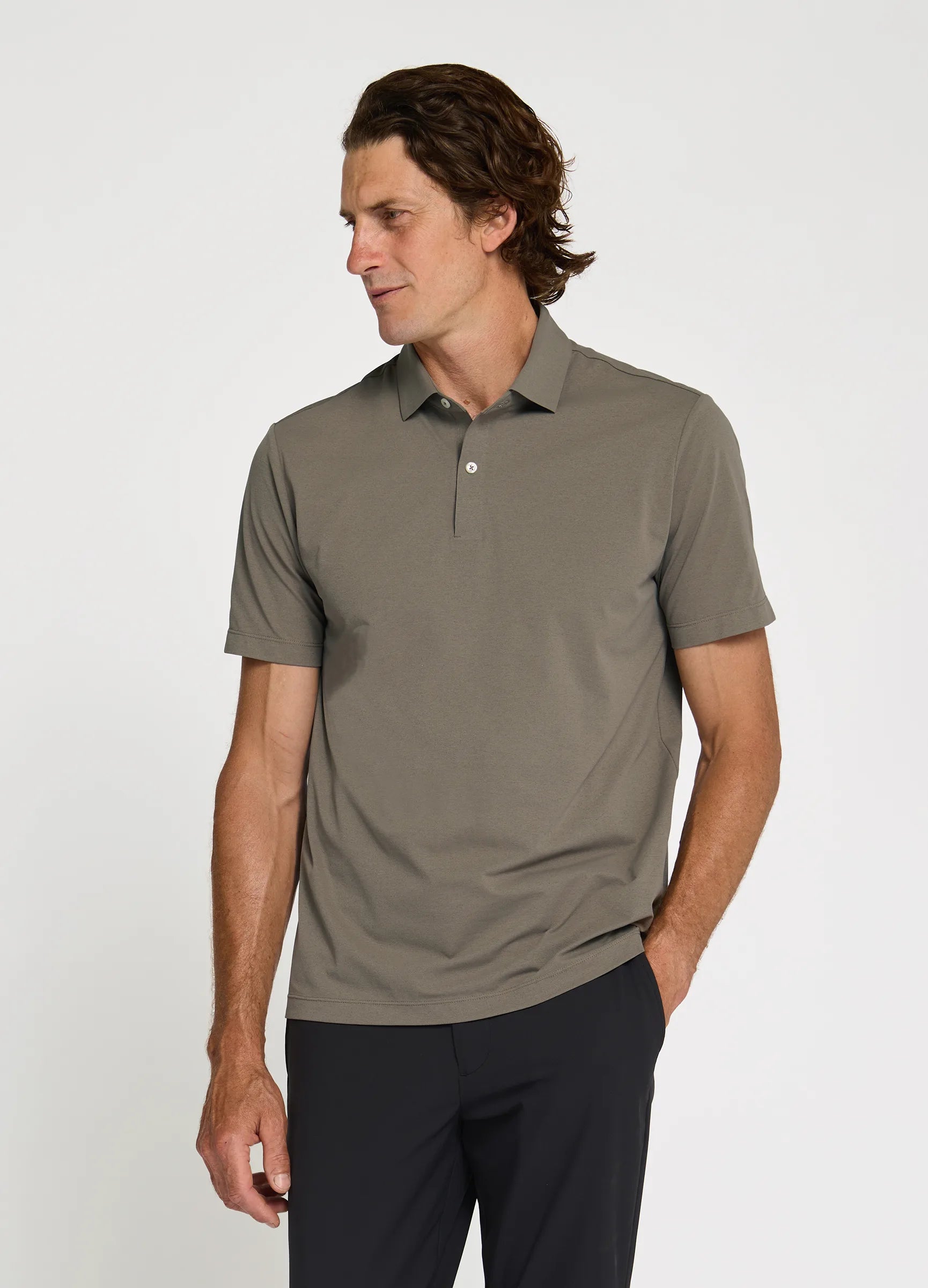 Como Travel Polo in Dark Truffle – Moisture-Wicking, Crease-Resistant & Stylish for Any Occasion #color_dark truffle