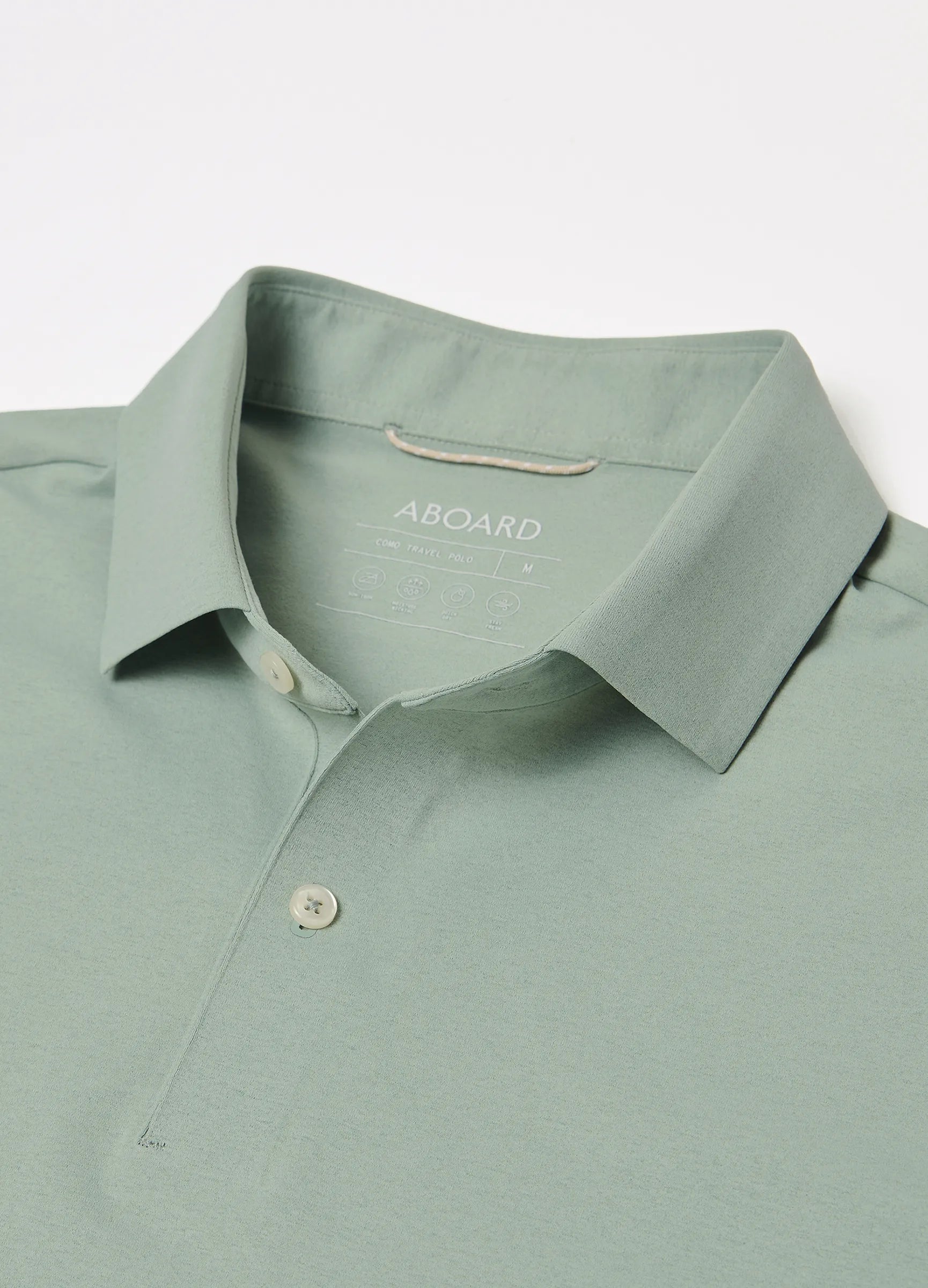 Como Long Sleeve Travel Polo in Sage – Styled Outfit, Performance Polo for Travel, Golf & Work #color_sage