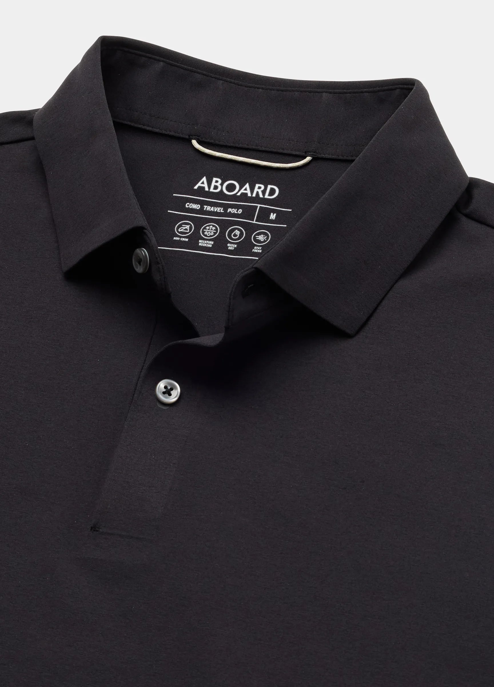 Como Long Sleeve Travel Polo in Black – Performance Polo with Sun Protection, Moisture-Wicking & Timeless Style #color_black
