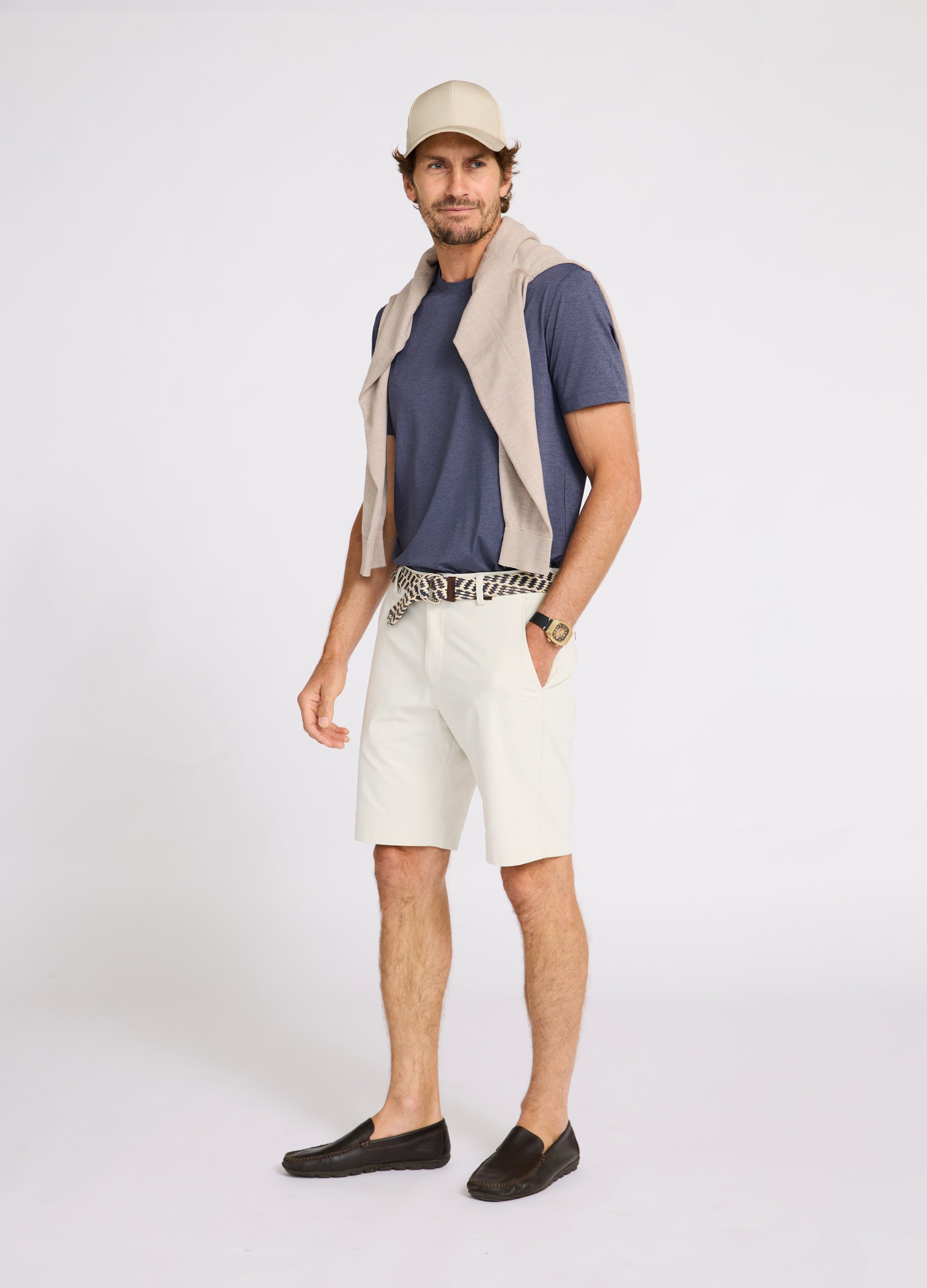 Biarritz Comfort Tee in French Navy – Versatile Men’s Performance Tee Styled for Travel and Everyday Wear #color_french navy