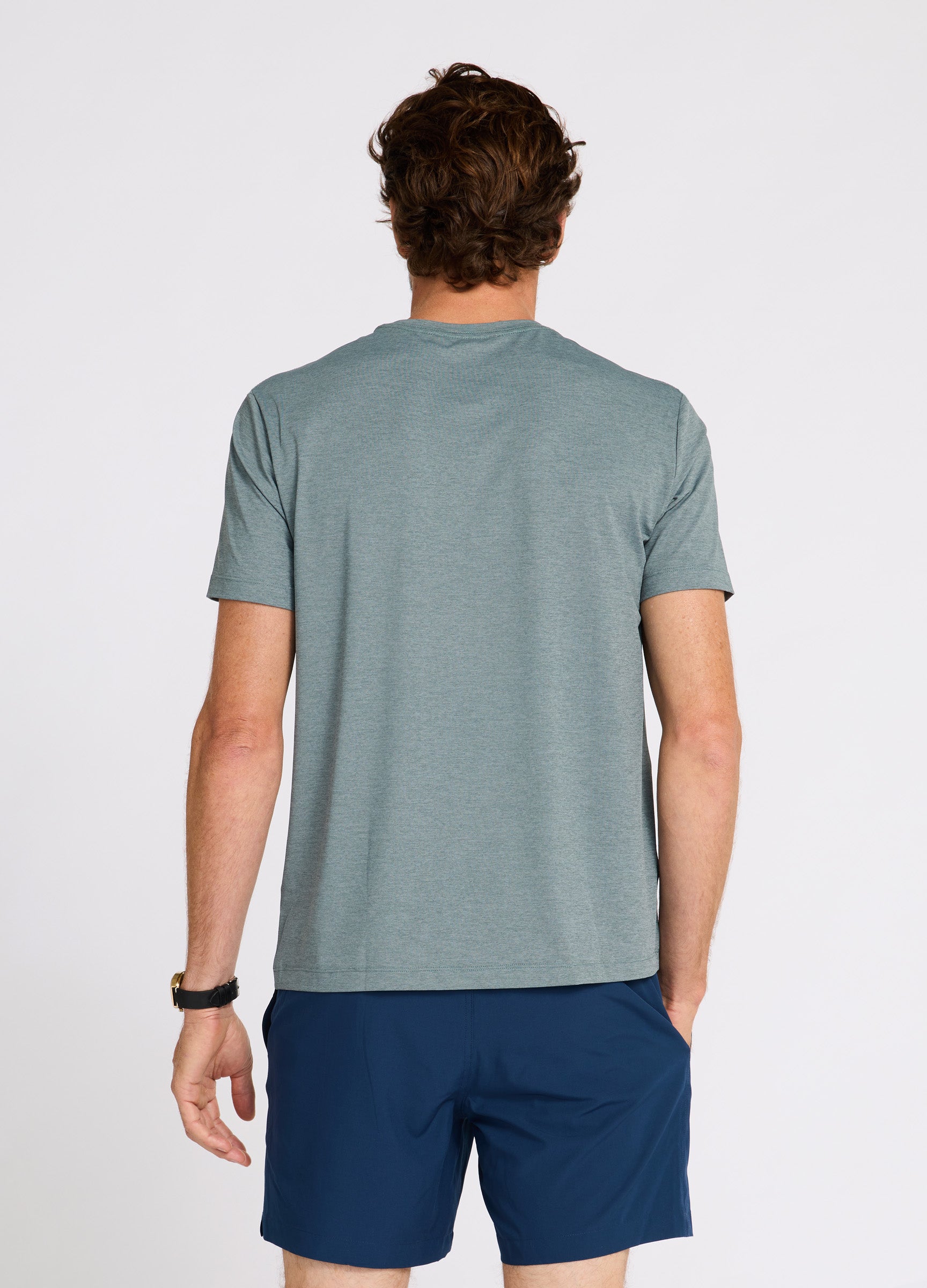 Biarritz Comfort Tee in Sea Green – Wrinkle-Resistant Performance Tee for Comfort and Effortless Style #color_sea green
